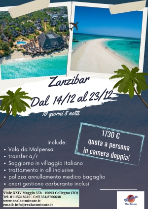 OFFERTA ZANZIBAR DAL 14/12 AL 23/12